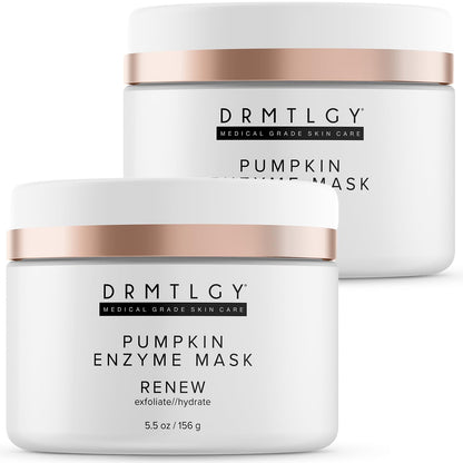 DRMTLGY Pumpkin Enzyme Mask with Jojoba Beads – Gentle Exfoliating Facial Mask, 5.5 oz, 2-Pack