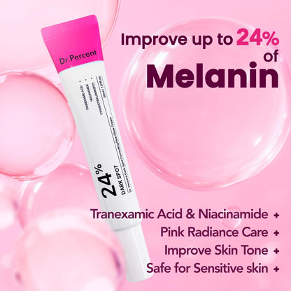 Dr.Percent Dark Spot 24% Correcting Pink Glow Cream — Tranexamic Acid 6%, Niacinamide 5%