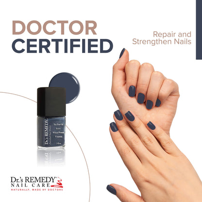 Dr.’s Remedy Enriched Nail Polish in DEVOTED Denim – 24-Free, Non-Toxic, All-Natural