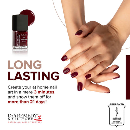 Dr.'s Remedy Enriched Nail Polish SASSY Scarlet – Non-Toxic, All Natural, Doctor Formulated