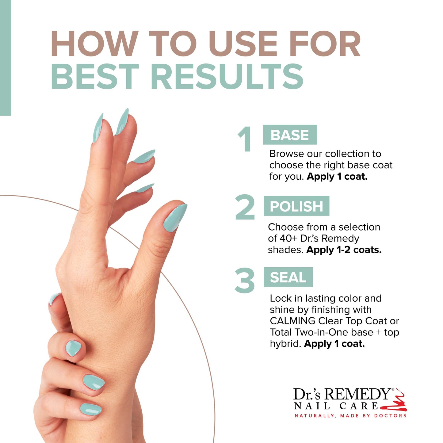 Dr.'s Remedy Enriched Nail Polish – 24-Free, Non-Toxic, Organic Turquoise