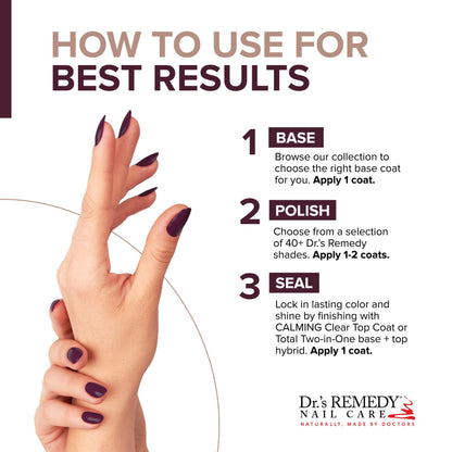 Dr.'s Remedy Enriched Nail Polish – Non-Toxic, All Natural, Organic, 24-Free (DESIRE Dark Brown)