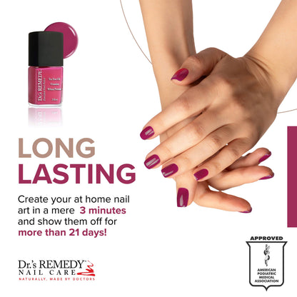 Dr.’s Remedy Enriched Nail Polish – Non-Toxic, 24-Free, Doctor-Formulated in HOPEFUL Hot Pink
