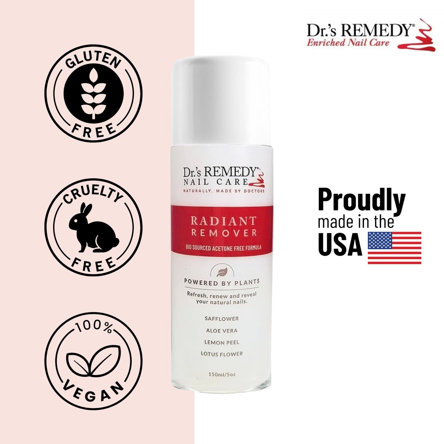 Dr.'s Remedy Organic Nail Polish Remover – Gentle, Plant-Based, Acetone-Free Care