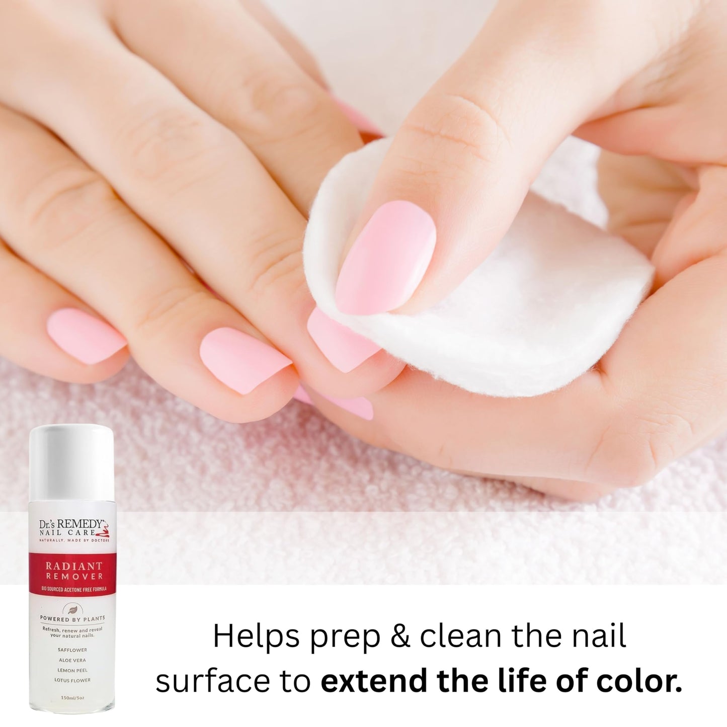 Dr.'s Remedy Organic Nail Polish Remover – Gentle, Plant-Based, Acetone-Free Care