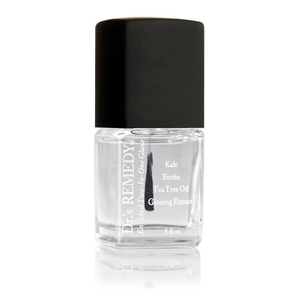 Dr.'s Remedy TOTAL Two-In-One Base & Top Coat – Clear Glaze, Quick Dry, 0.5 fl oz