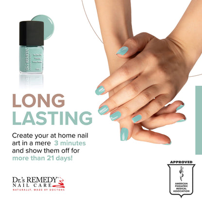 Dr.'s Remedy Enriched Nail Polish – Trusting Turquoise with Base Coat