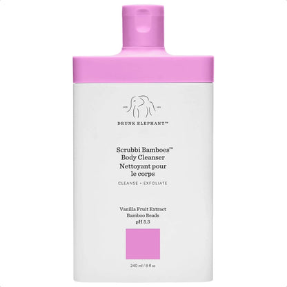 Drunk Elephant Scrubbi Bamboes Body Cleanser – Sulfate-Free Jelly-to-Foam Exfoliating Wash (240 ml/8 fl oz)