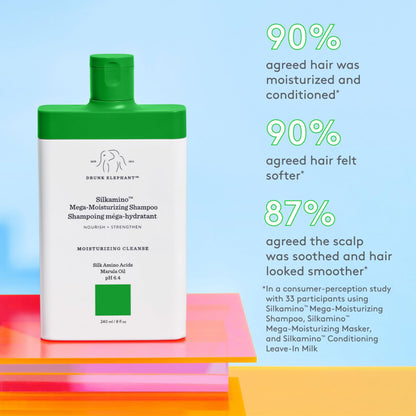 Drunk Elephant Silkamino Mega-Moisturizing Shampoo – Silk Amino Acids, Sulfate-Free, 240 ml