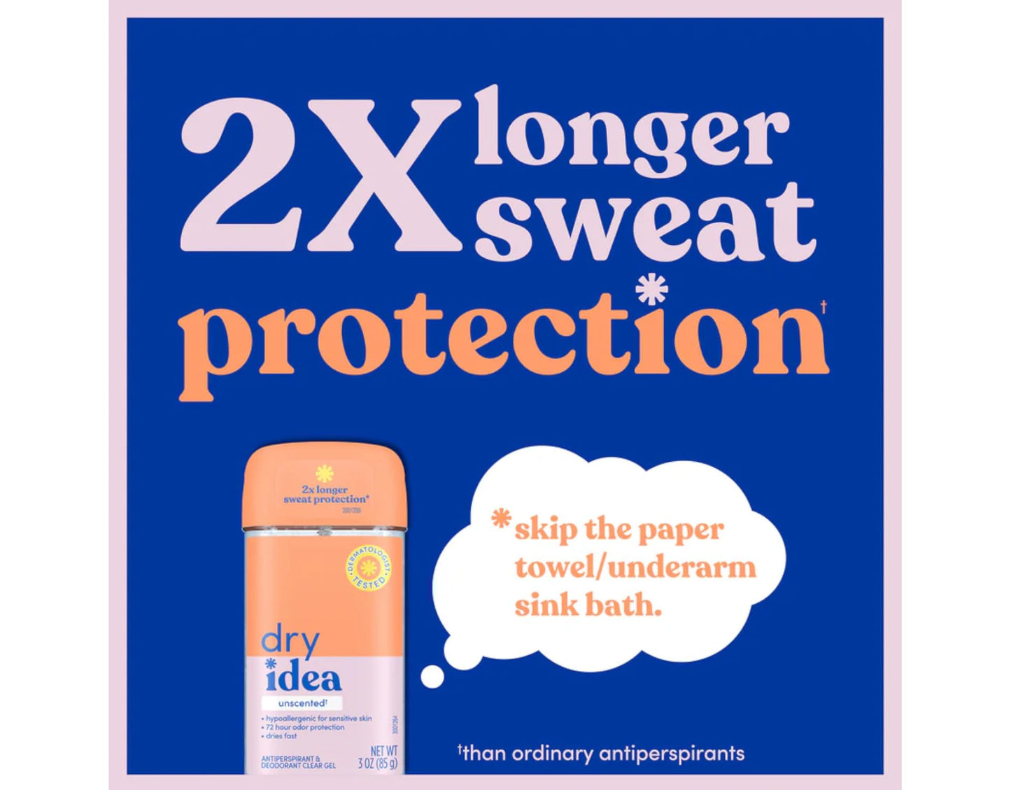 Dry Idea Advanced Dry Unscented Gel Antiperspirant & Deodorant – 2-Pack (3 oz each)