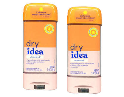 Dry Idea Advanced Dry Unscented Gel Antiperspirant & Deodorant – 2-Pack (3 oz each)