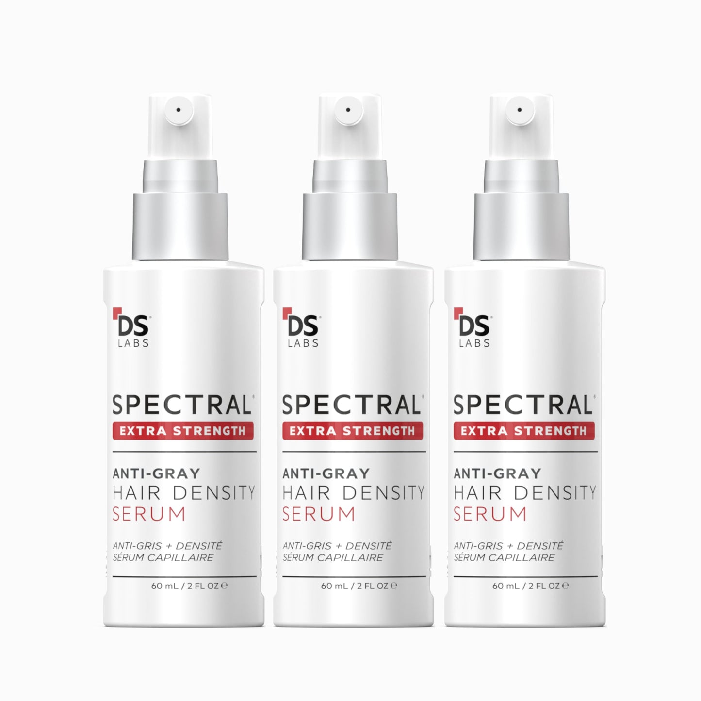 DS Labs Spectral Extra Strength Hair Density Serum 60mL – 3 Pack | Lightweight Leave-In for Fuller, Thicker-Looking Hair