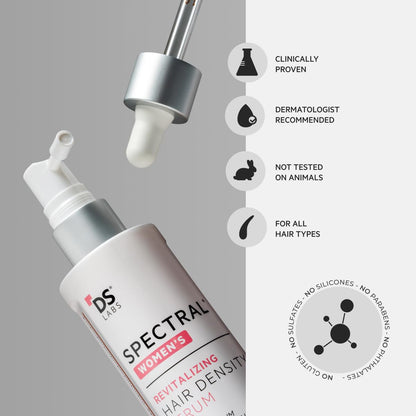 DS Labs Spectral Women's Hair Density Serum Pack of 3 – Lightweight Leave-In for Fuller Hair (60 mL)