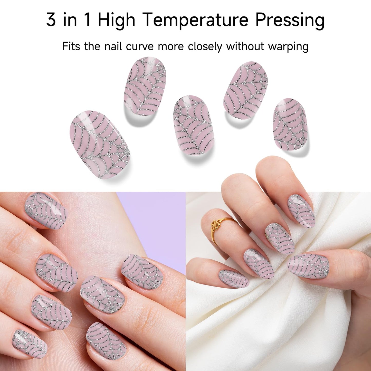 DUKASOU Semi Cured Gel Nail Strips, 28 Pcs — Salon-Quality DIY Nails at Home
