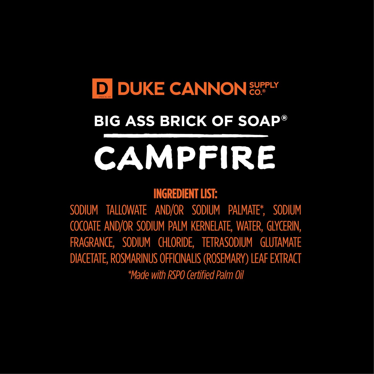 Duke Cannon Big Brick Campfire Soap – 10 oz Triple Milled Bar (6 Pack)