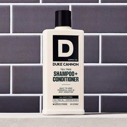 Duke Cannon 2-in-1 Tea Tree Hair Wash & Sawtooth Body Wash Bundle – Masculine Scent