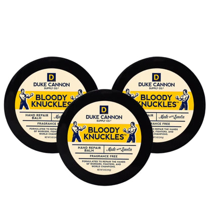 Duke Cannon Bloody Knuckles Hand Repair Balm 3-Pack – Unscented 5 oz Hand Cream for Workers, Fighters & Athletes