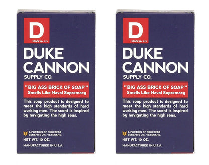 Duke Cannon Naval Diplomacy Soap – 10 oz Ocean Scent, 2-Pack (Big Brick)