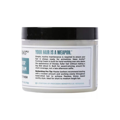 Duke Cannon News Anchor Forming Cream – Medium to Strong Hold, Matte Finish, 4 oz