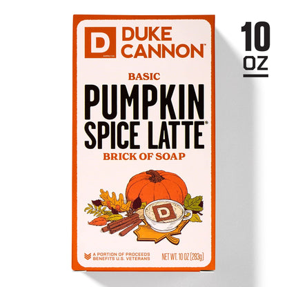 Duke Cannon Pumpkin Spice Latte Bar Soap 3-Pack – Limited Edition 10 oz Big Brick, Masculine Fall Scent