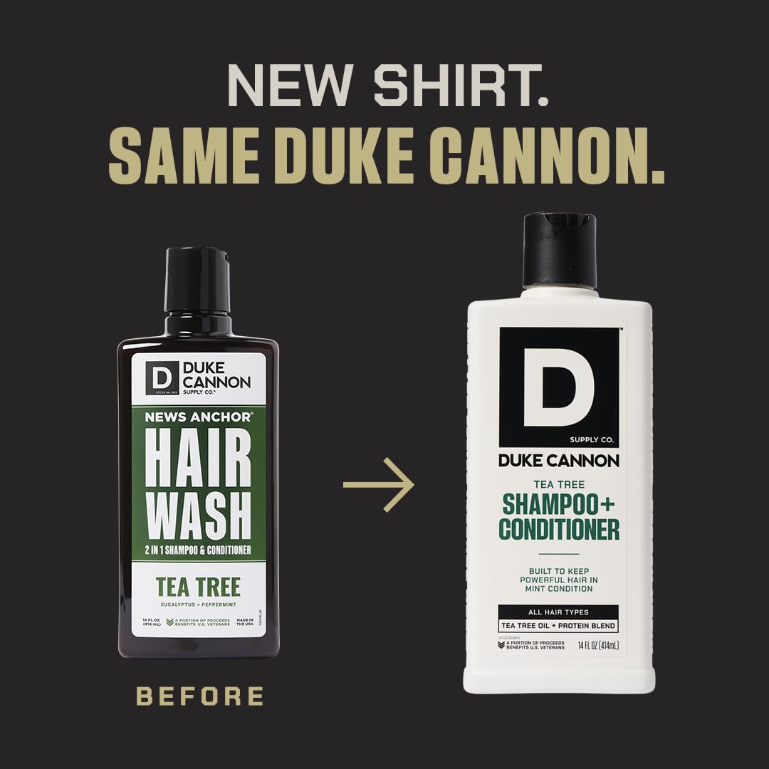 Duke Cannon 2-in-1 Tea Tree Hair Wash & Sawtooth Body Wash Bundle – Masculine Scent
