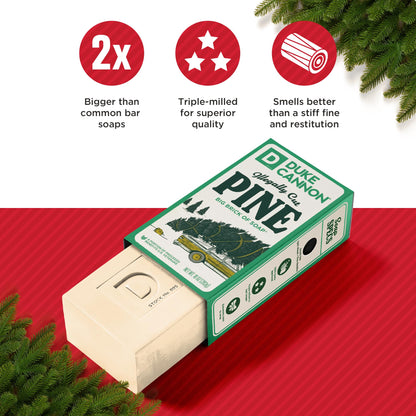 Duke Cannon 3-Pack Big Brick Soap for Men – Coal, Santa's Pipe Smoke, Peppermint Bark (10 oz each)