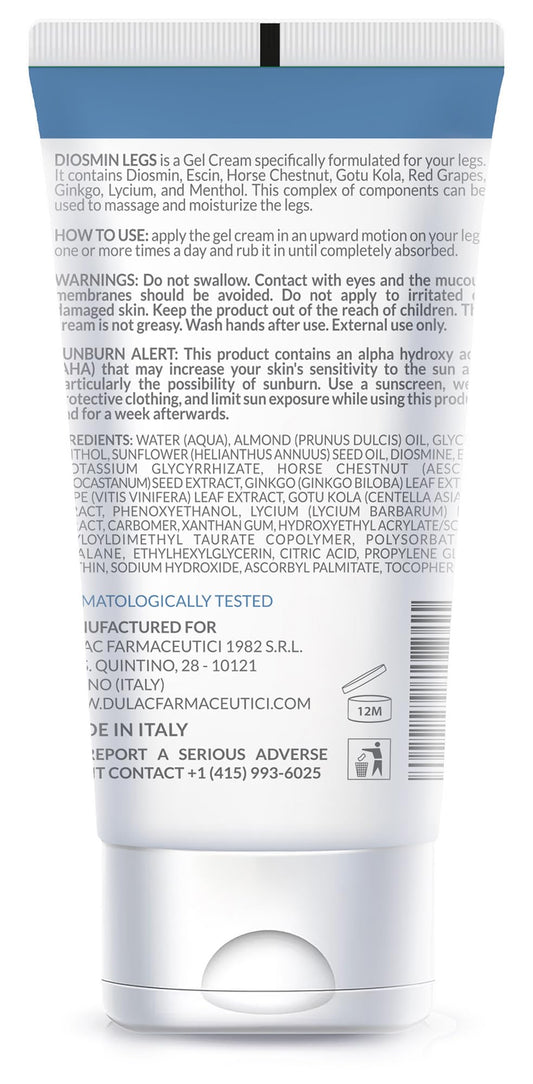 Dulàc Diosmin Legs Gel Cream 5.07 fl oz – Varicose Veins & Leg Circulation Support