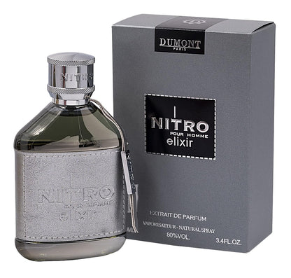 Dumont Nitro Elixir Pour Homme – Extrait De Parfum for Men | Long Lasting Luxury Fragrance | Bold, Elegant, & Sensual Scent | EDP 3.4 FL OZ | 80% Vol | Nitro Perfume for Men
