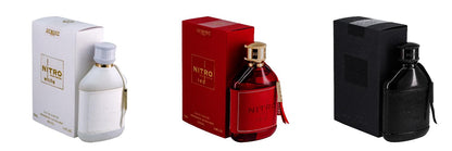 Dumont Nitro Eau de Parfum Set – Intense, Red & White (3 × 100 ml / 3.45 fl oz each)