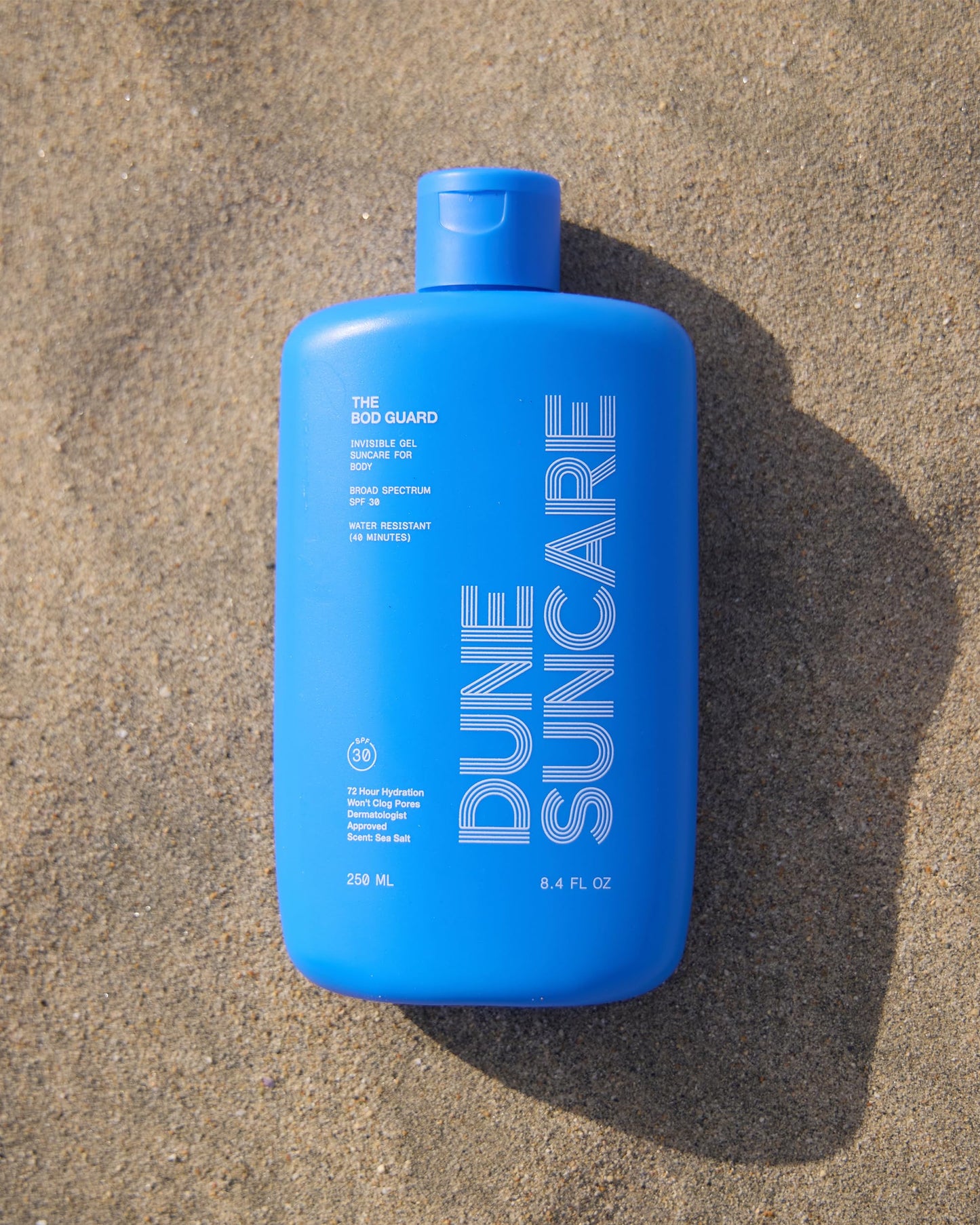 DUNE SUNCARE The Bod Guard: Award-Winning Clear Gel Sunscreen SPF 30 | 72-Hour Hydration, 40-Min Water Resistant (8.4 Fl Oz)