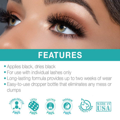 DUO Individual Lash Adhesive Dark – Strong Hold, Quick-Dry Lash Glue (0.25 oz, 2 Pack)