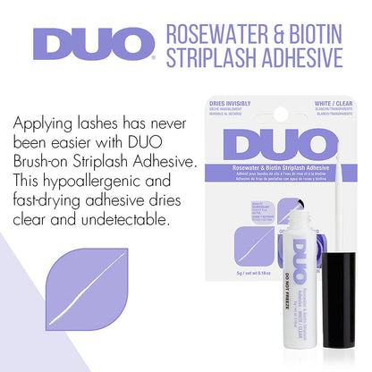 DUO Rosewater & Biotin Striplash Adhesive – Clear, 2-Pack