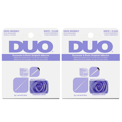 DUO Rosewater & Biotin Striplash Adhesive – Clear, 2-Pack