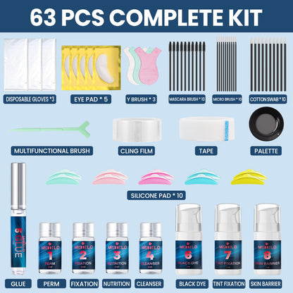 Duoffanny 63Pcs 4-In-1 Lash Lift & Brow Lamination Kit – 6–8 Weeks, DIY Salon Quality