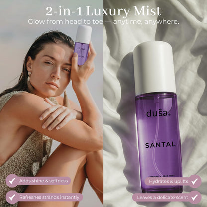 DUSA Santal Hair Perfume & Body Mist for Women — Long-Lasting Fragrance, 100 ml