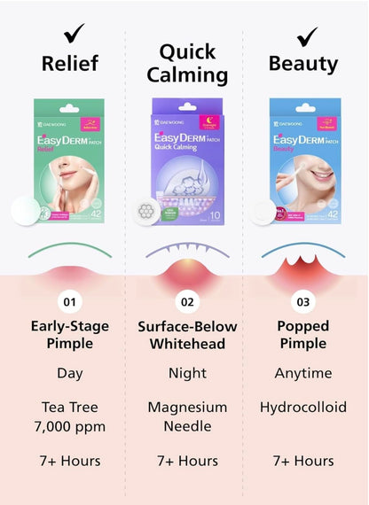 DWEasyDerm EasyDerm Pimple Patch Duo Bundle – 168 Patches | Hydrocolloid + Tea Tree Relief