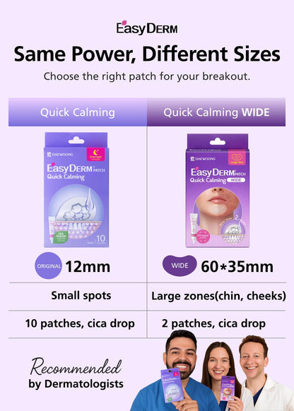 DWEasyDerm EasyDerm Quick Calming Magnesium Patches Wide – 2 Packs / 4 XL Patches | Waterproof Hydrocolloid, Amazon Exclusive