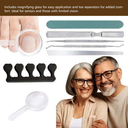 Dynaxor Ingrown Toenail Corrector Kit with Magnifier – Home Nail Care Tools