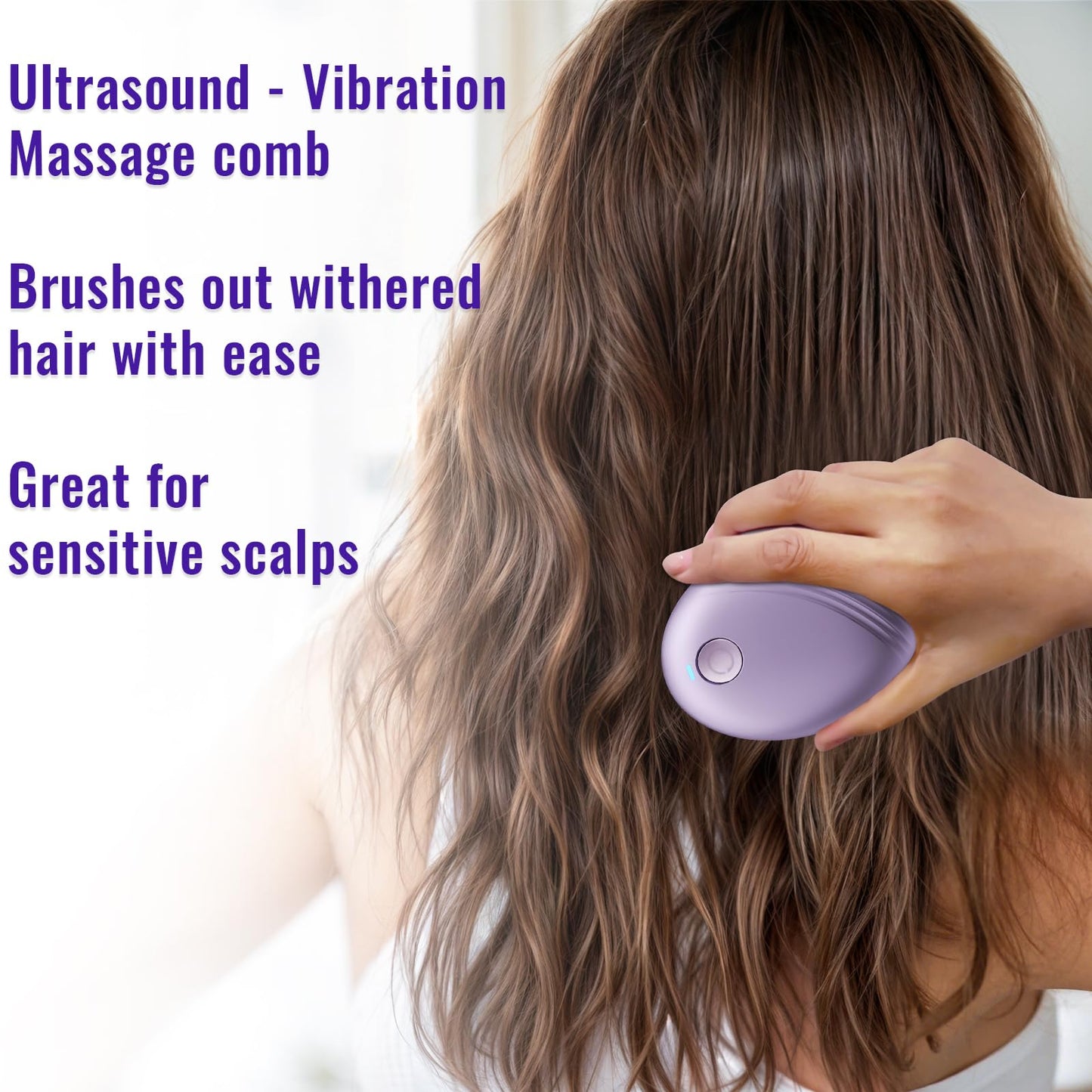 DYUHOOAO Scalp Massager Hair Growth Brush – Electric Head Massager with Sonic Vibration (Purple)