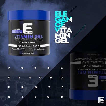 Elegance Vitamin Gel with Pro-VB-5 – 16.9 oz, Strong Hold, Maximum Hair Protection & Natural Shine | E Elegance