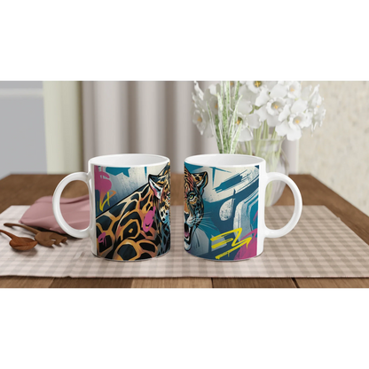 🦁 Urban Tiger Mug – Modern Graffiti Art Ceramic Cup (11oz)