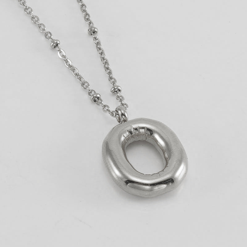 Bubble Letter Pendant Necklace A-Z