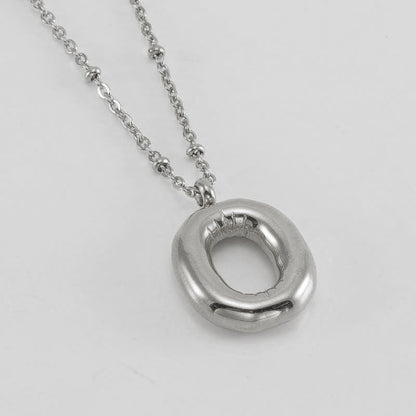 Bubble Letter Pendant Necklace A-Z
