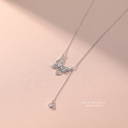 S925 Silver Hollow Butterfly Necklace