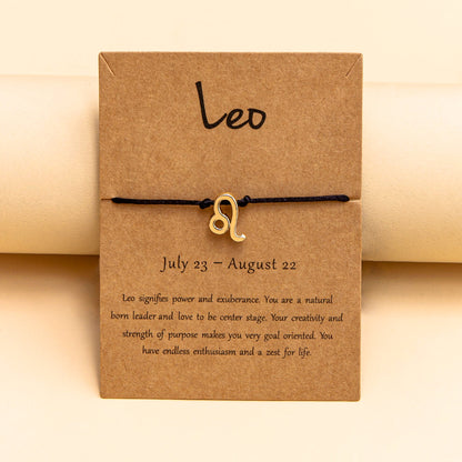 12 Constellation Zodiac Sign Bracelet for Couples