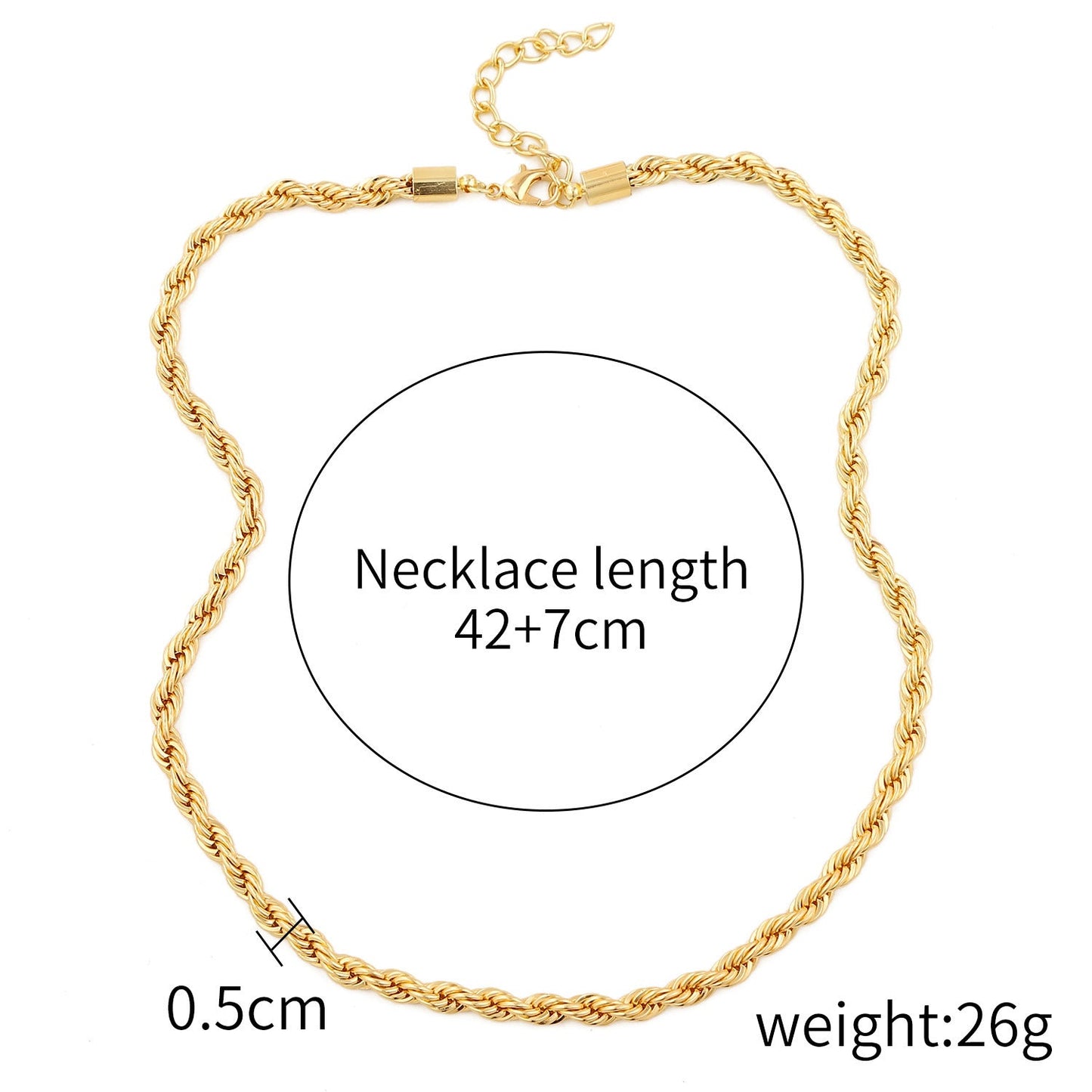 Multi-Layer Twist Chain Necklaces