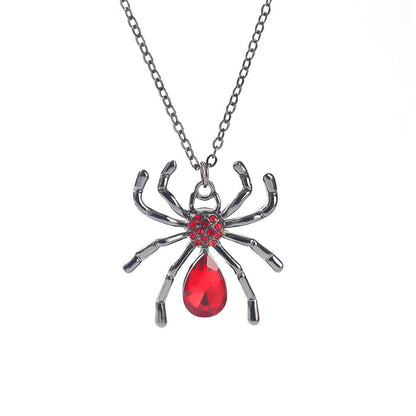 Gothic Spider, Bat, Cross, Skull, and Heart Pendant Necklaces