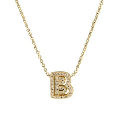 Gold-Plated A–Z English Letter Pendant Necklace