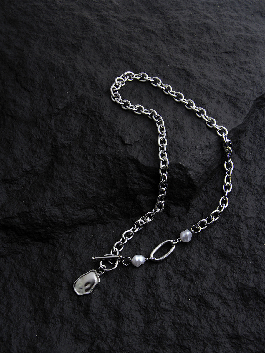 Irregular Geometric Spliced Necklace