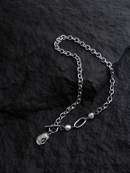 Irregular Geometric Spliced Necklace